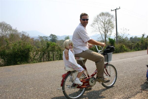 Bike riding in Vang Vieng