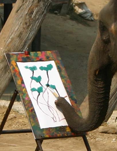 Elephants painting